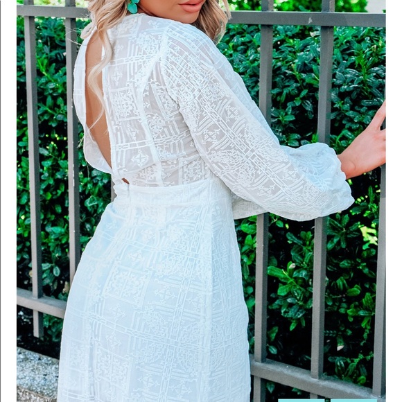 Long sleeve white bridal maxi closet sale - Picture 7 of 9